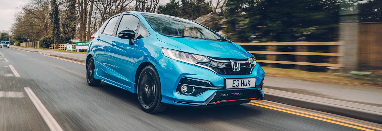 2018 honda jazz blue driving front