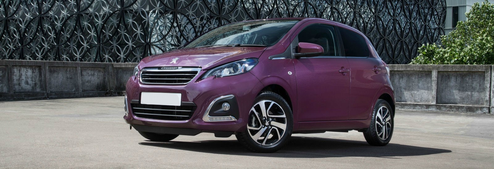 2018 peugeot 108 purple parked front