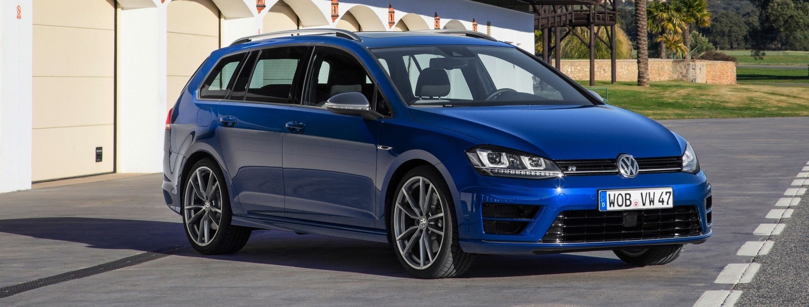 Blue VW Golf R Estate