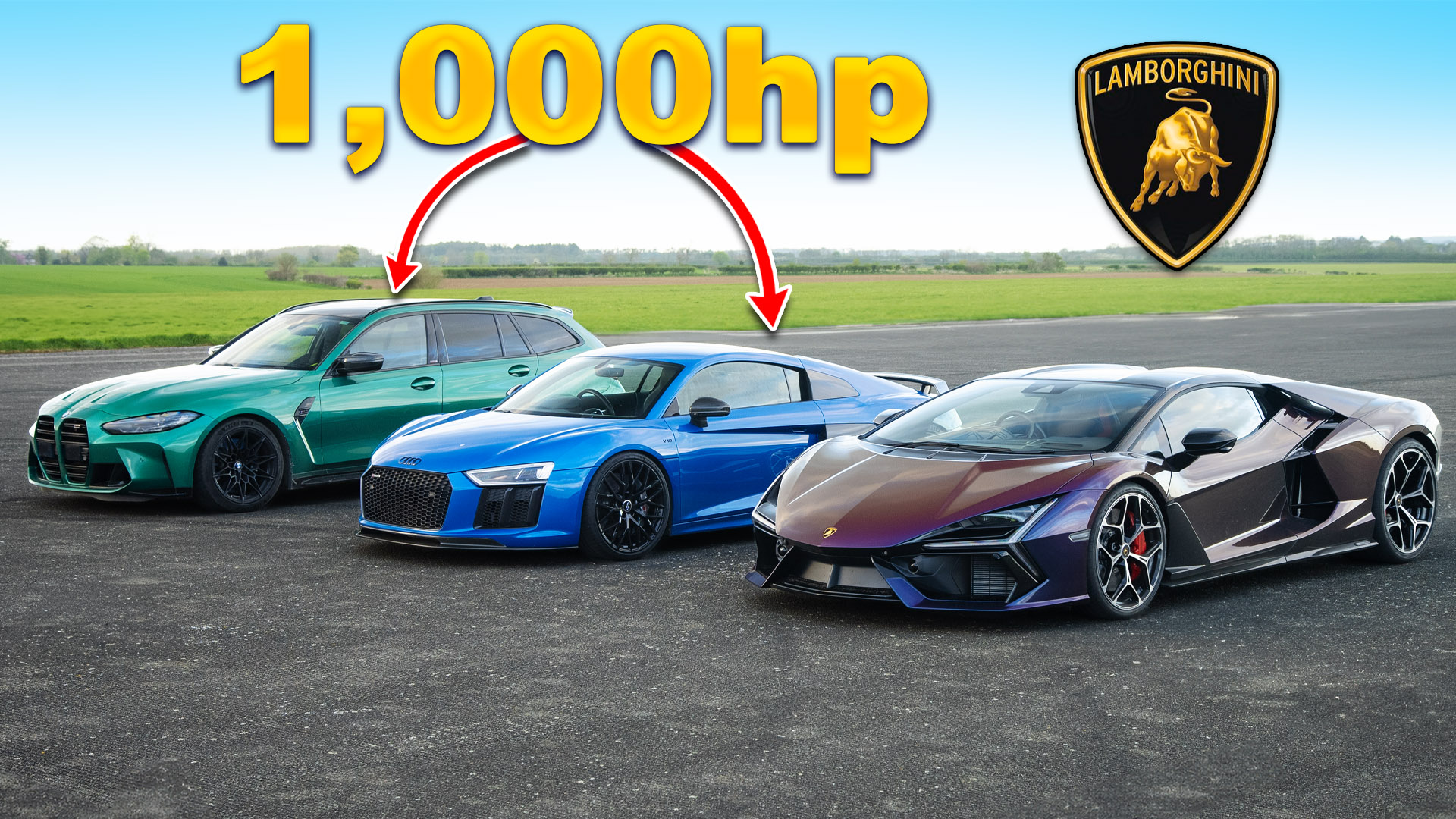 Drag race: New Lamborghini Revuelto vs tuned BMW M3 vs twin-turbo Audi R8