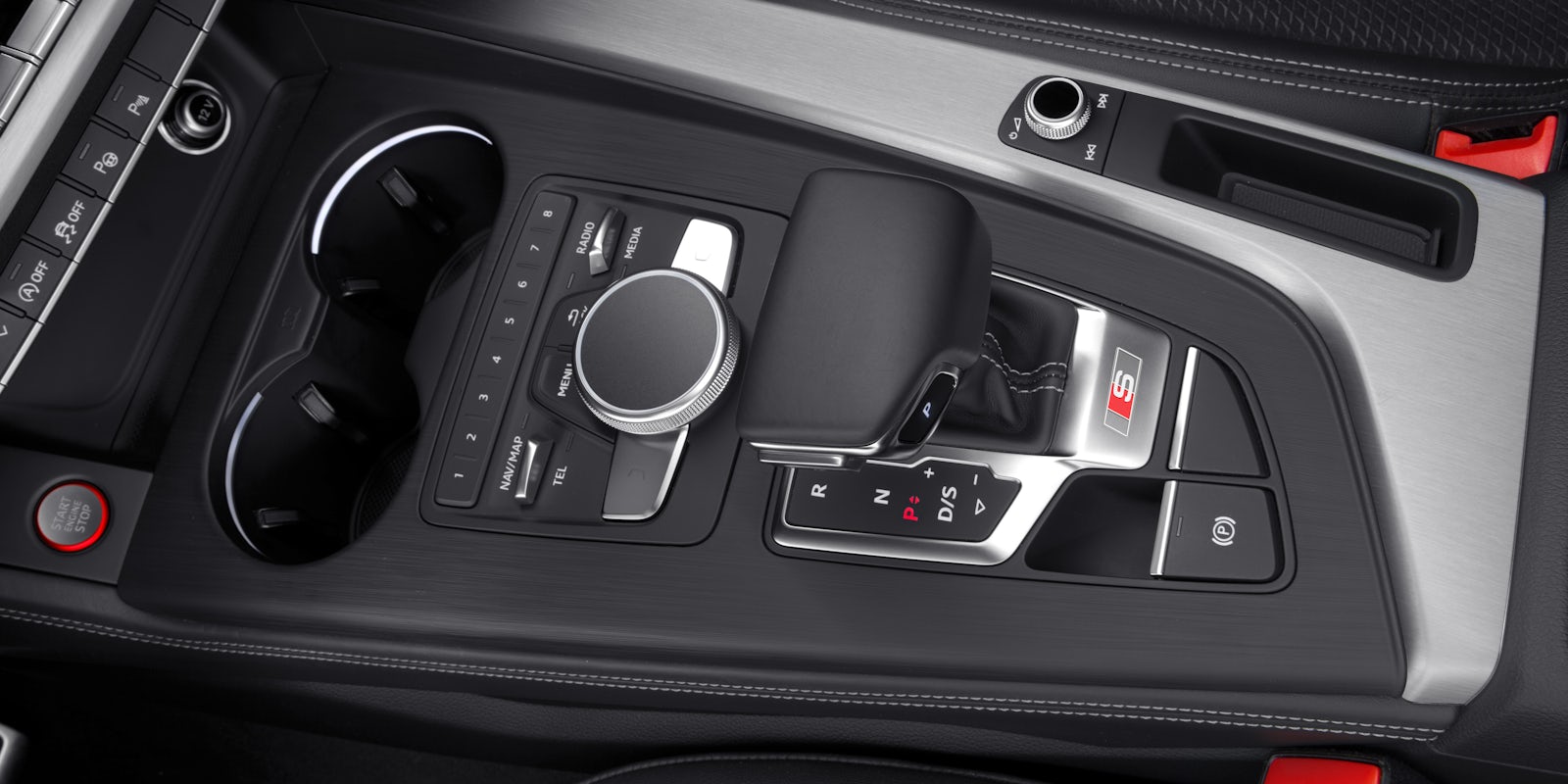 The flat-bottomed steering wheel sets the S4 apart from a regular A4
