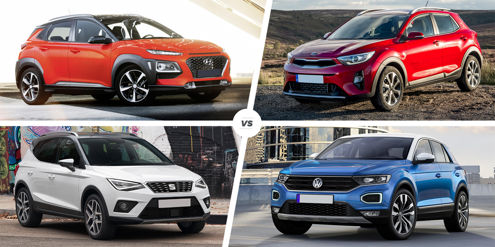 Hyundai Kona vs Kia Stonic vs SEAT Arona vs VW TRoc carwow