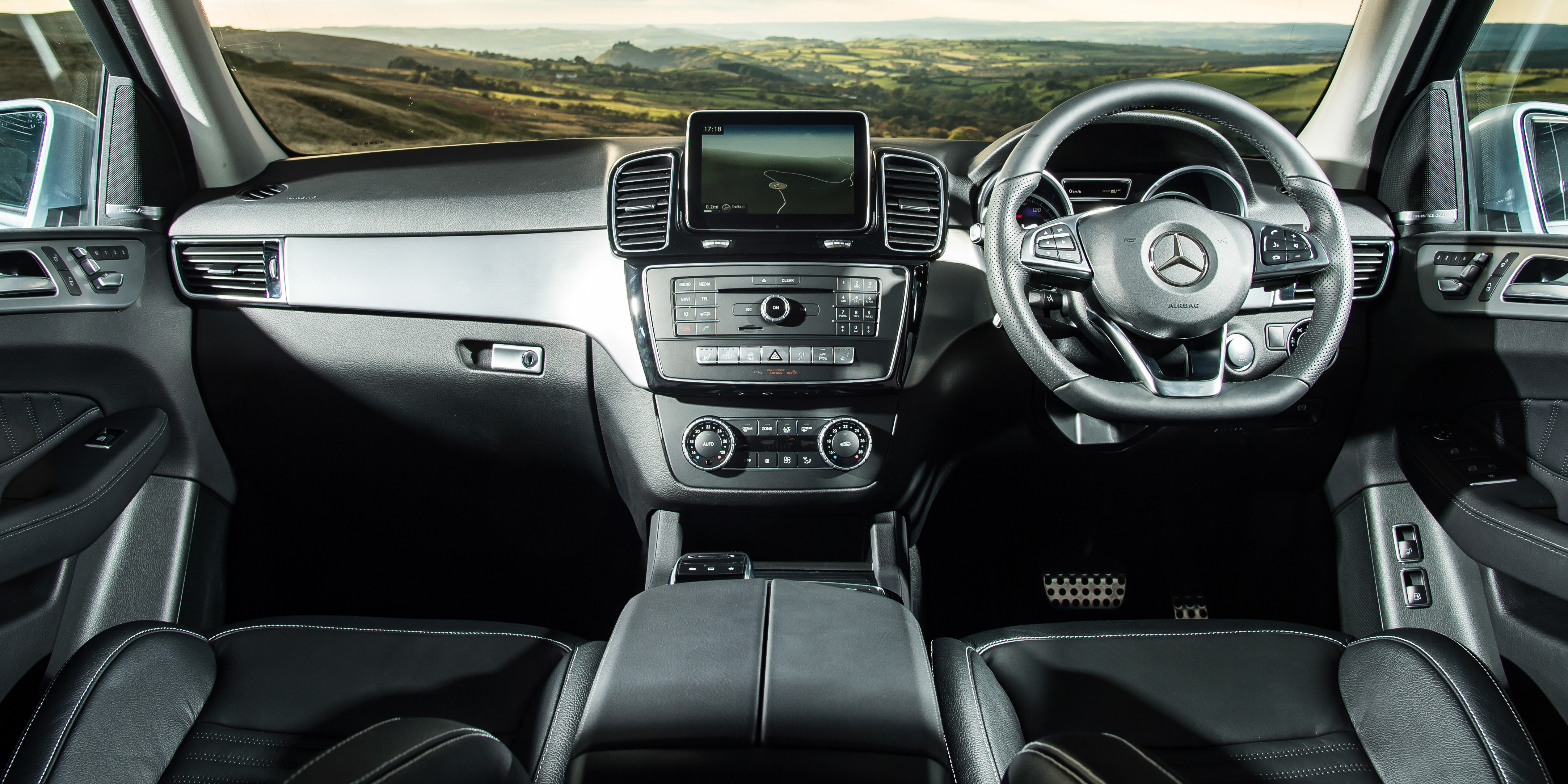 The Mercedes' tall body gives you a great view out
