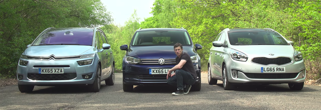 VW Touran, Citroen Grand C4 Picasso & Kia Carens video