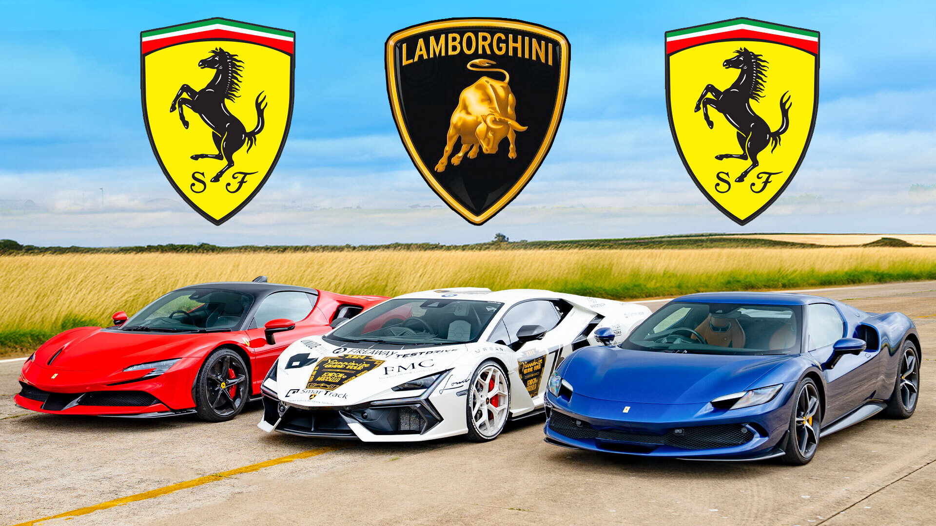 Drag race: new Lamborghini Revuelto vs Ferrari SF90 vs Ferrari 296 GTB