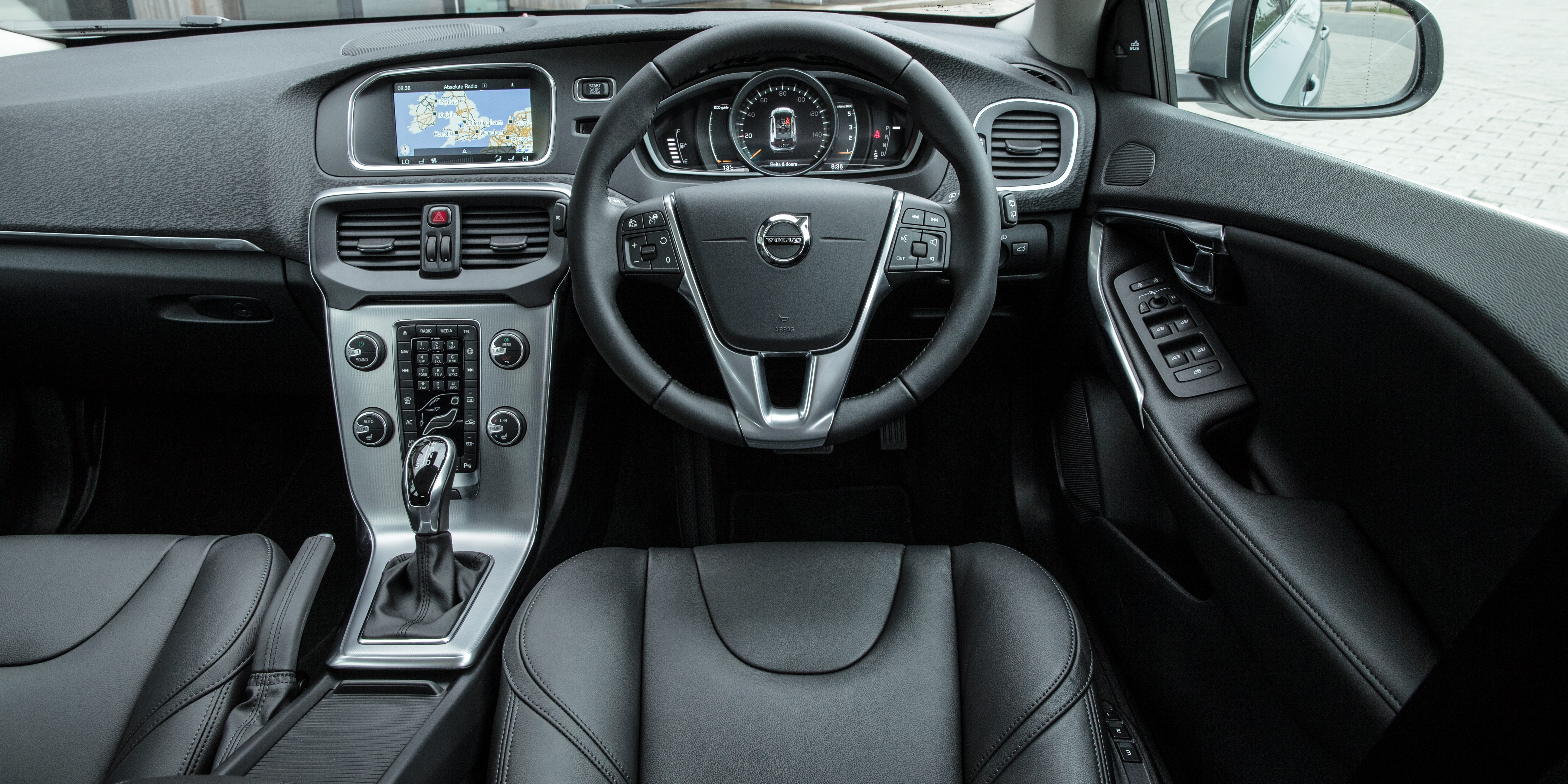 The V40's dashboard is full of distinctive features, like the 'floating' centre console