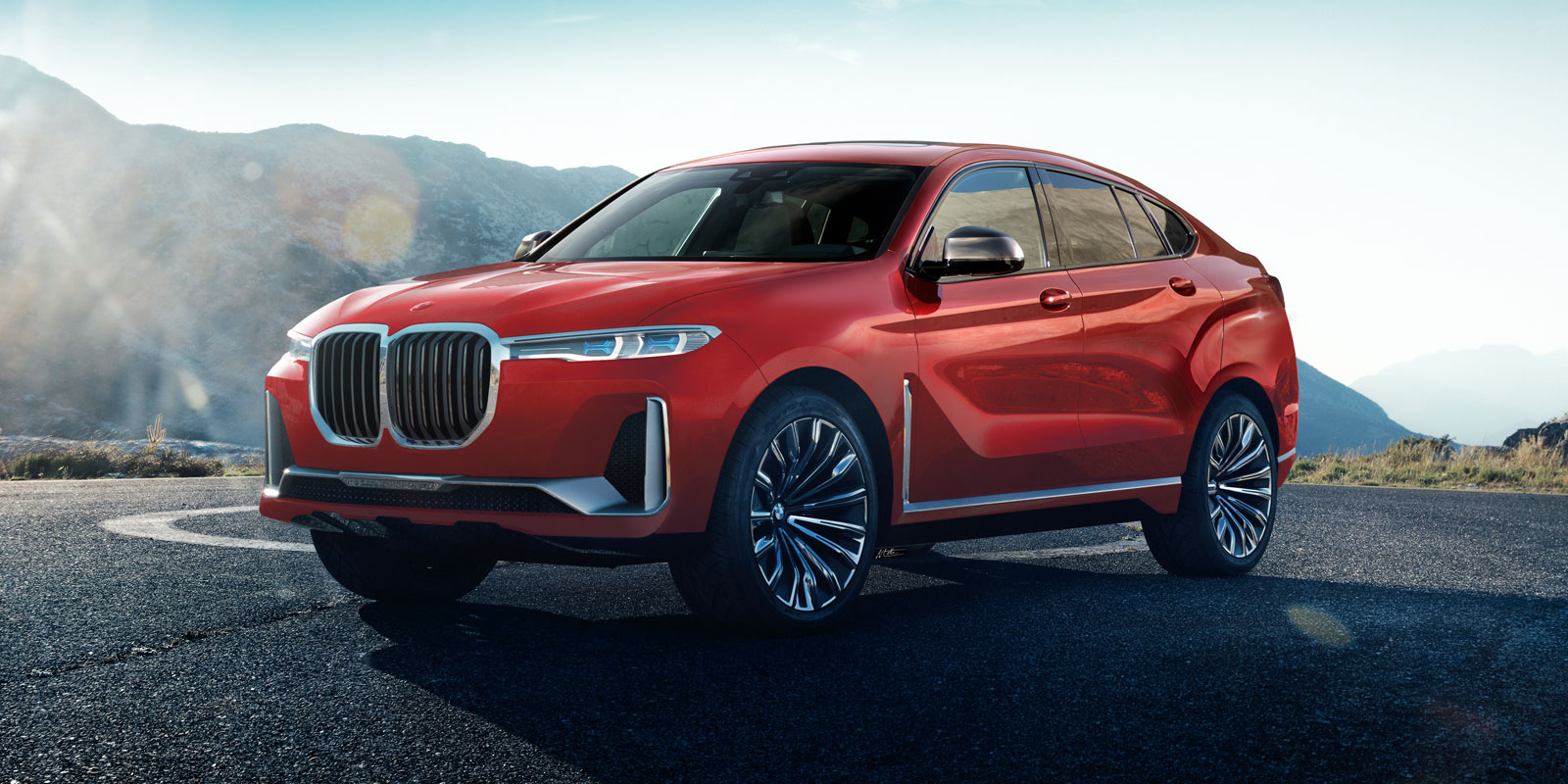 bmw x8 red parked render lead 1