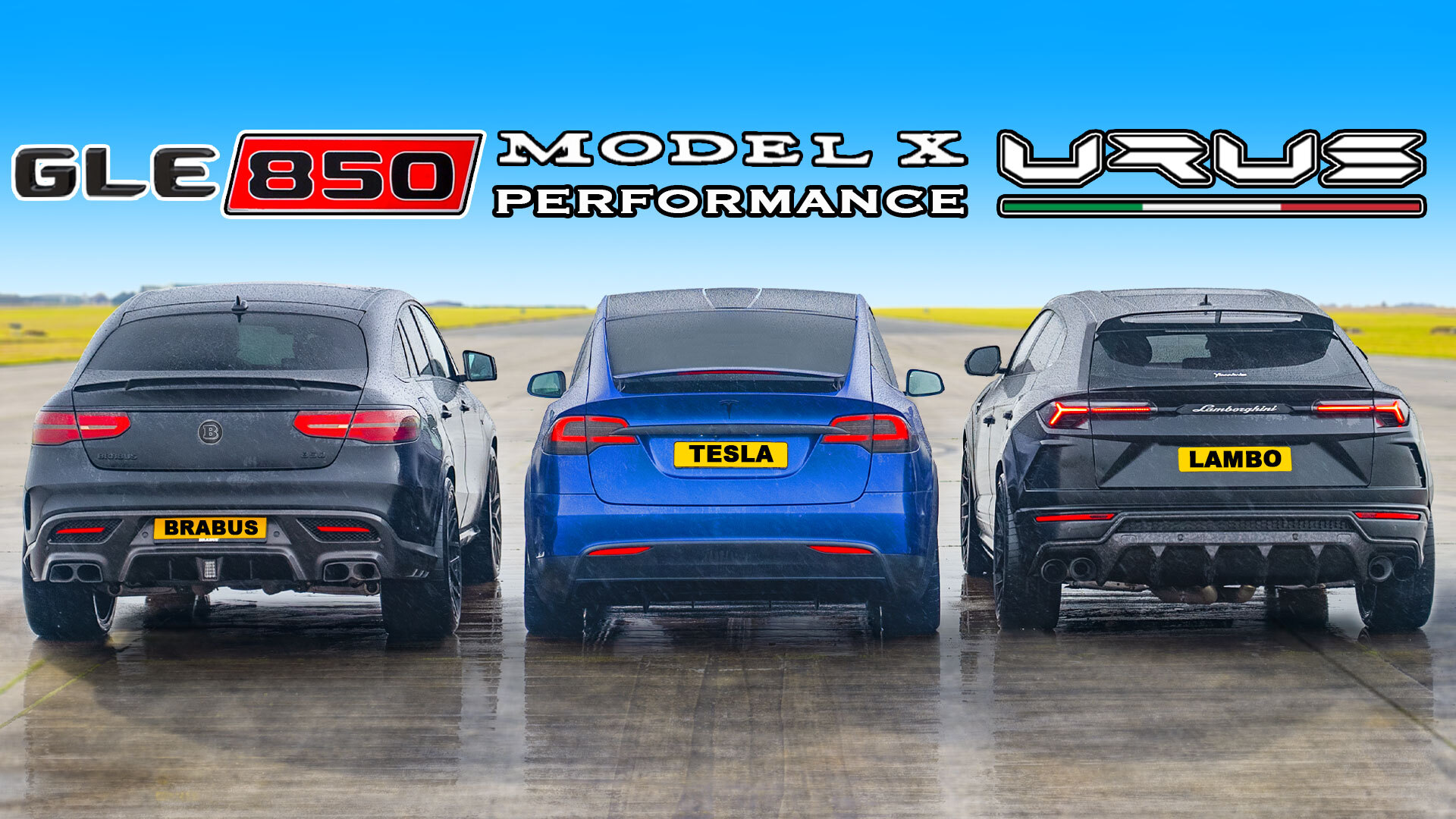 Drag race: Brabus GLE 850 vs Tesla Model X vs Lamborghini Urus | carwow