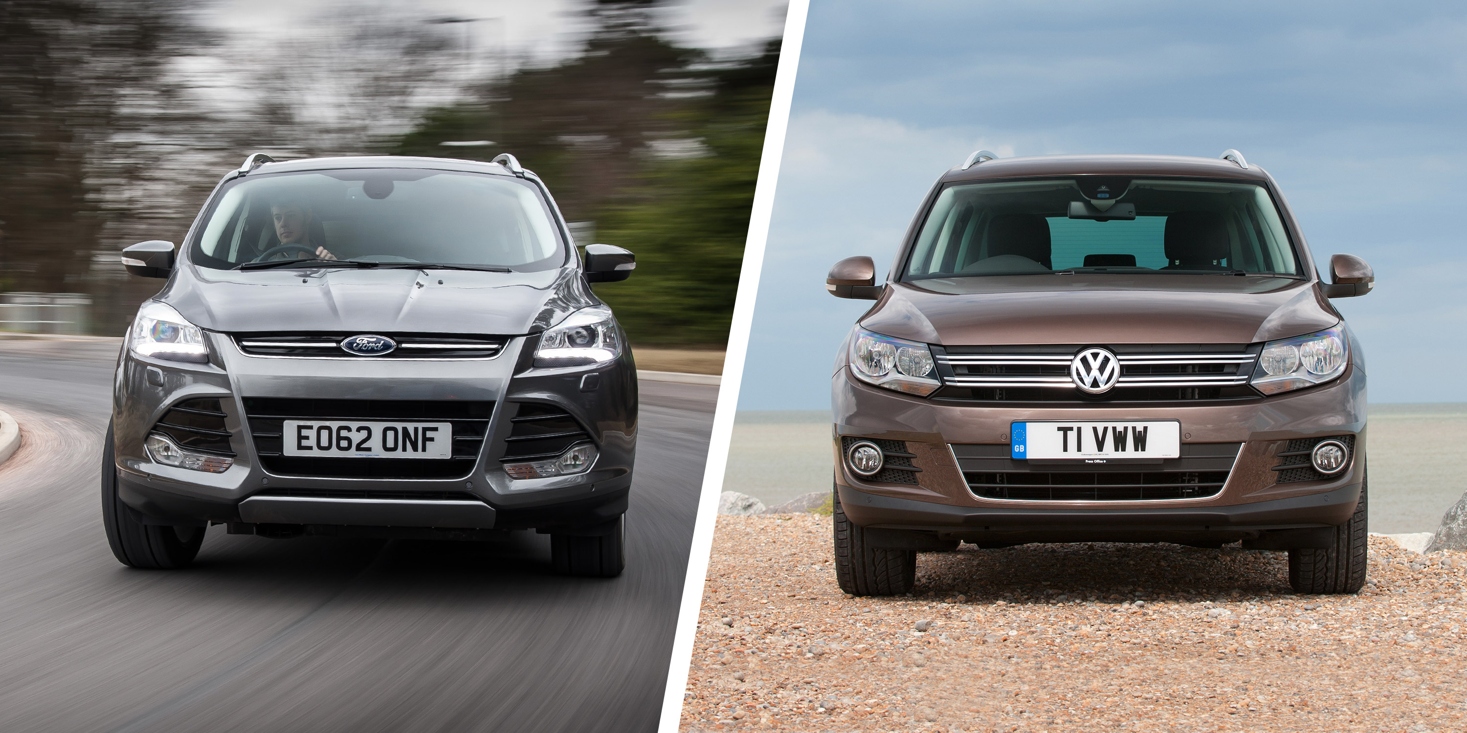 Ford Kuga vs VW Tiguan crossovers compared carwow