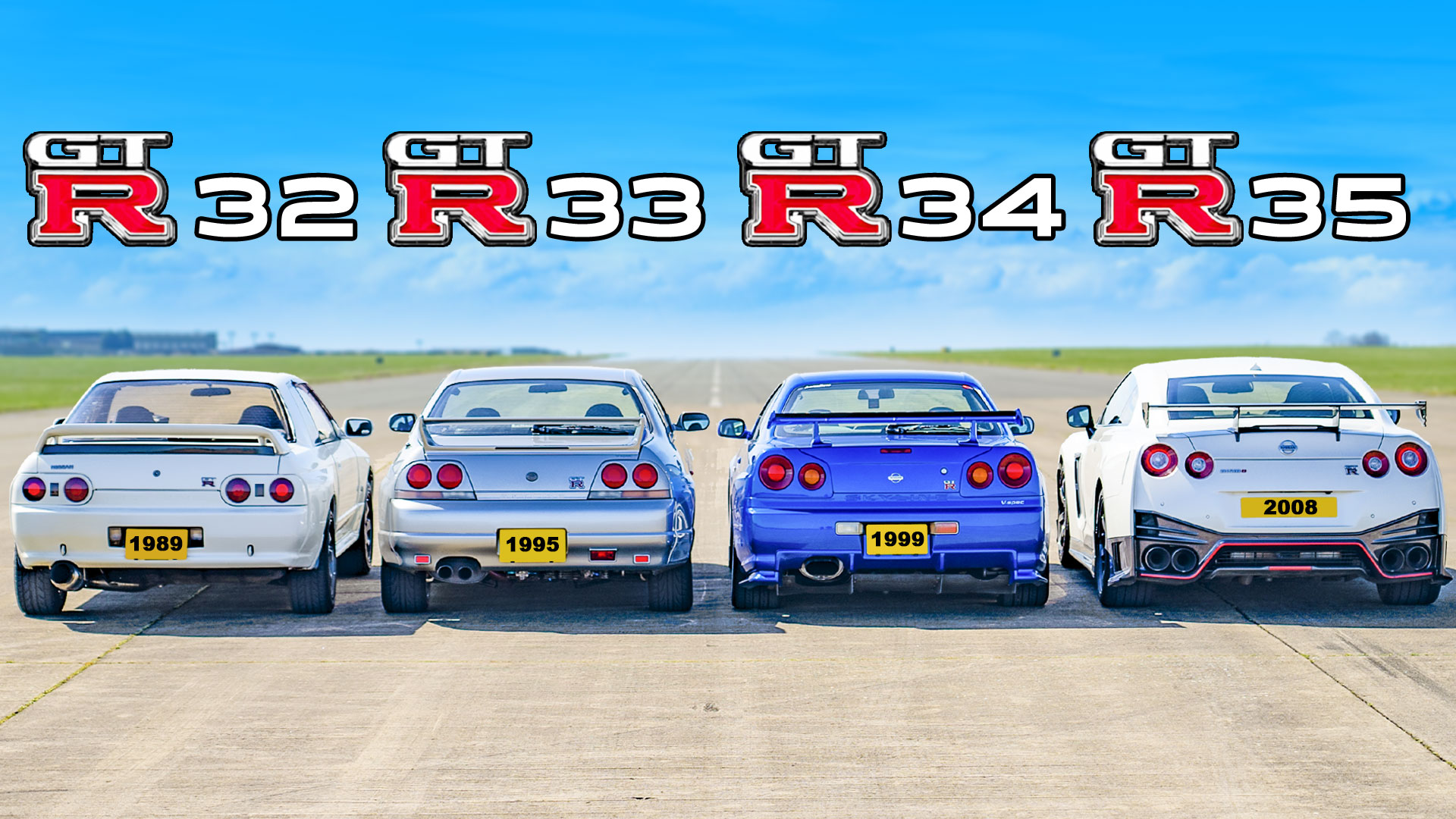 Drag race: Nissan Skyline GT-R R32 vs R33 vs R34 vs Nismo GT-R R35