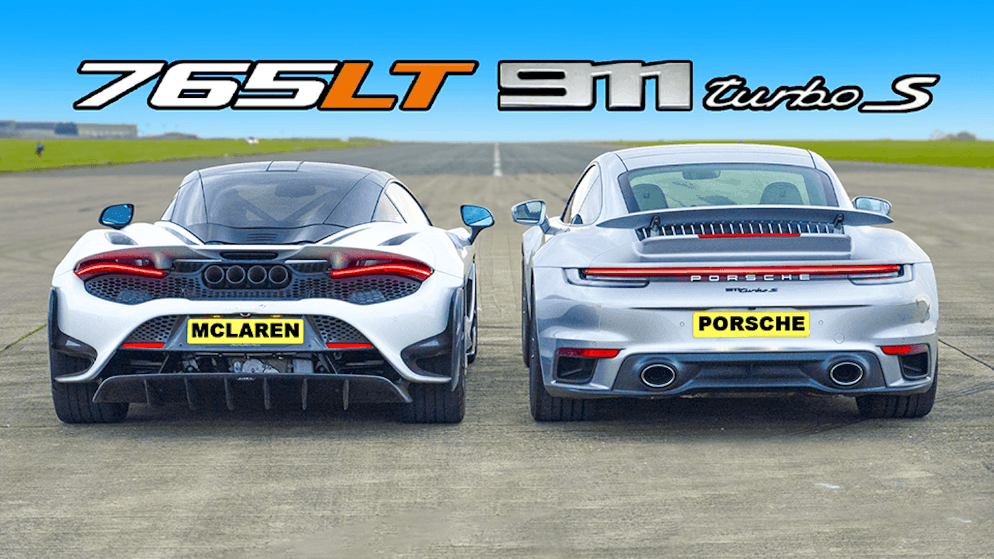 Drag race: McLaren 765LT vs Porsche 911 Turbo S | carwow