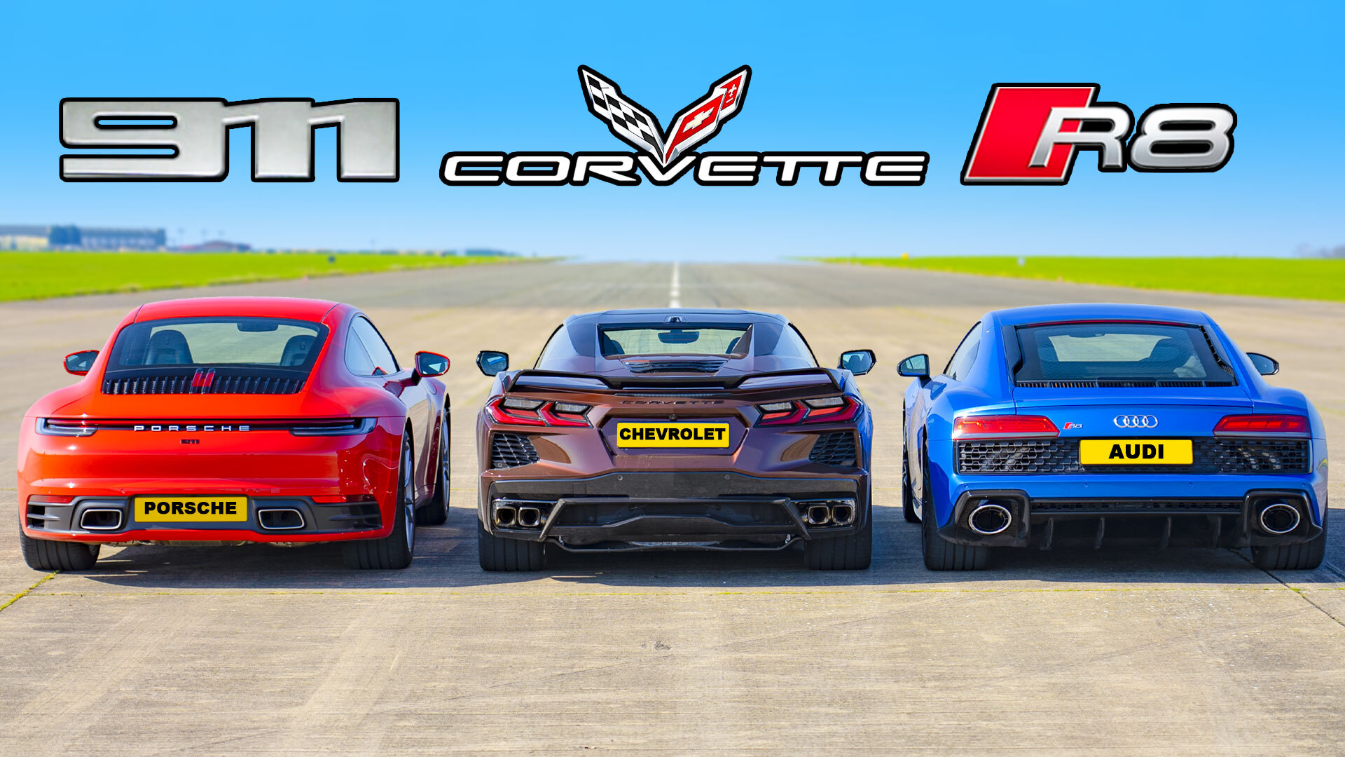 Drag race: Corvette Stingray vs Porsche 911 vs Audi R8 | carwow