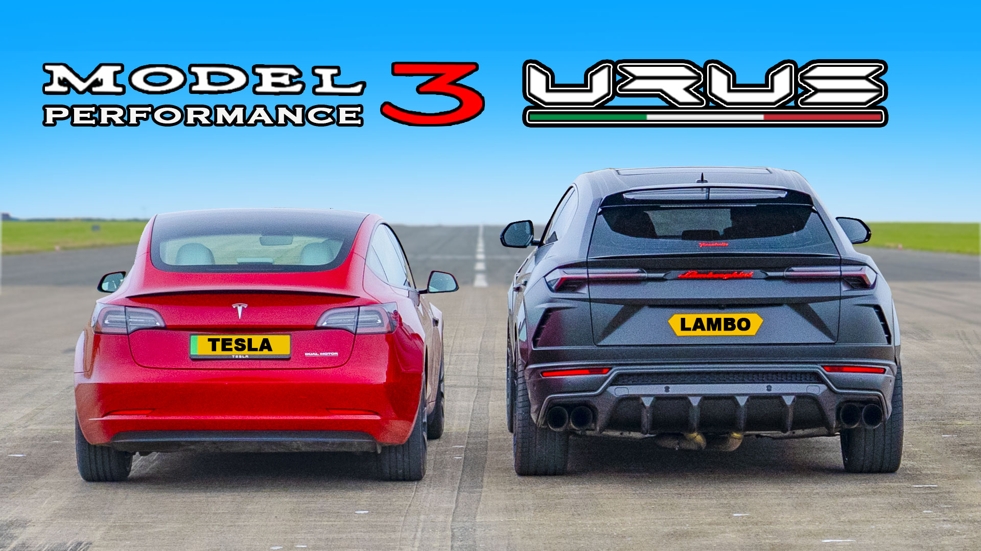 Drag race: Tesla Model 3 vs Lamborghini Urus | carwow
