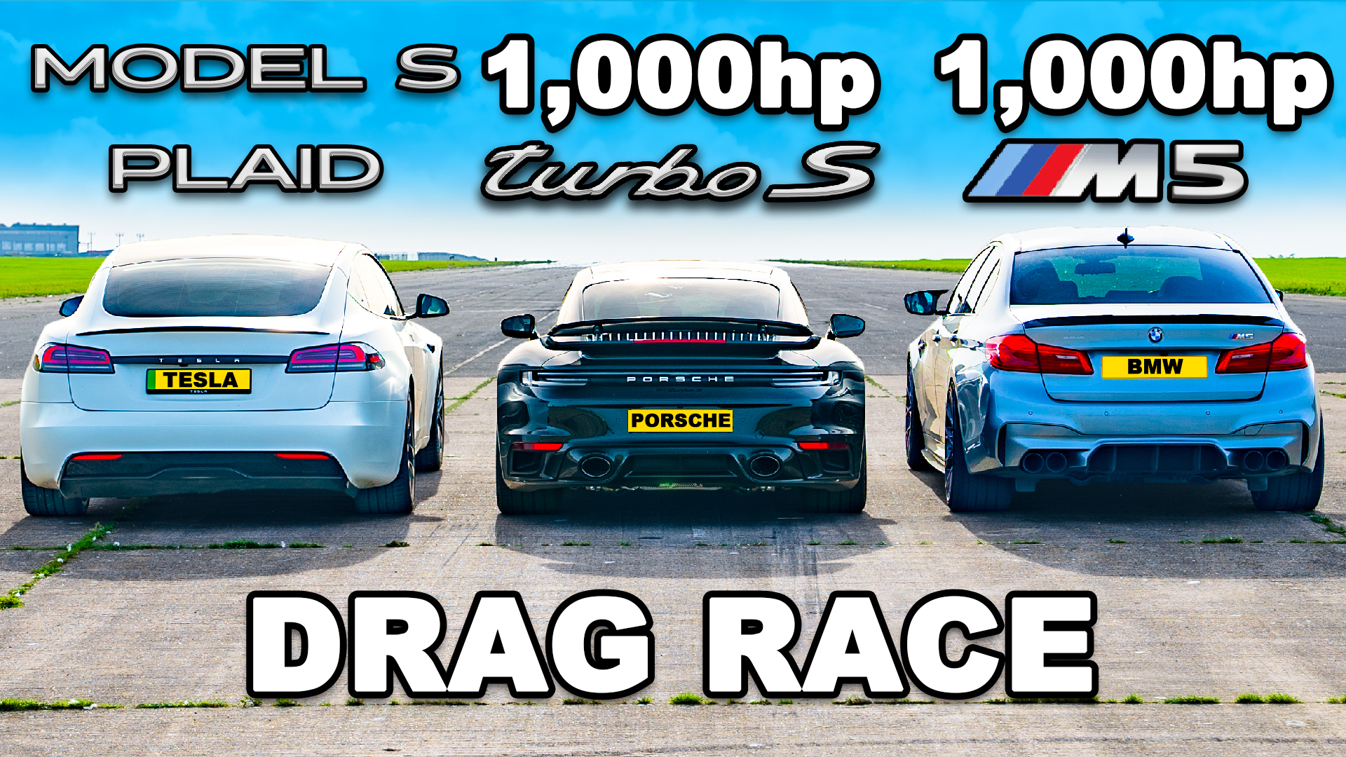 Drag race: Tesla Model S Plaid vs 1,000hp BMW M5 vs 1,000hp