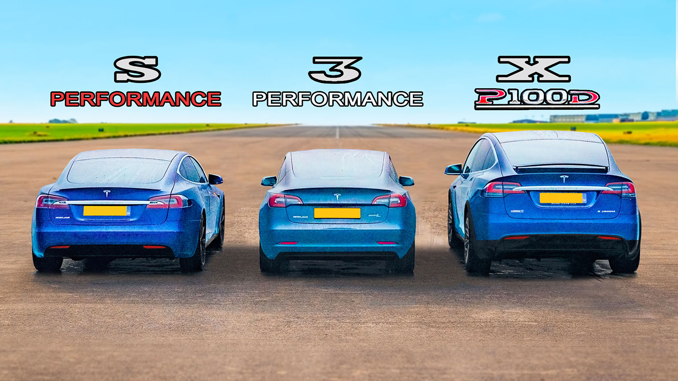 Vervelen zonlicht Lotsbestemming Tesla Model S vs Model 3 vs Model X drag race | carwow