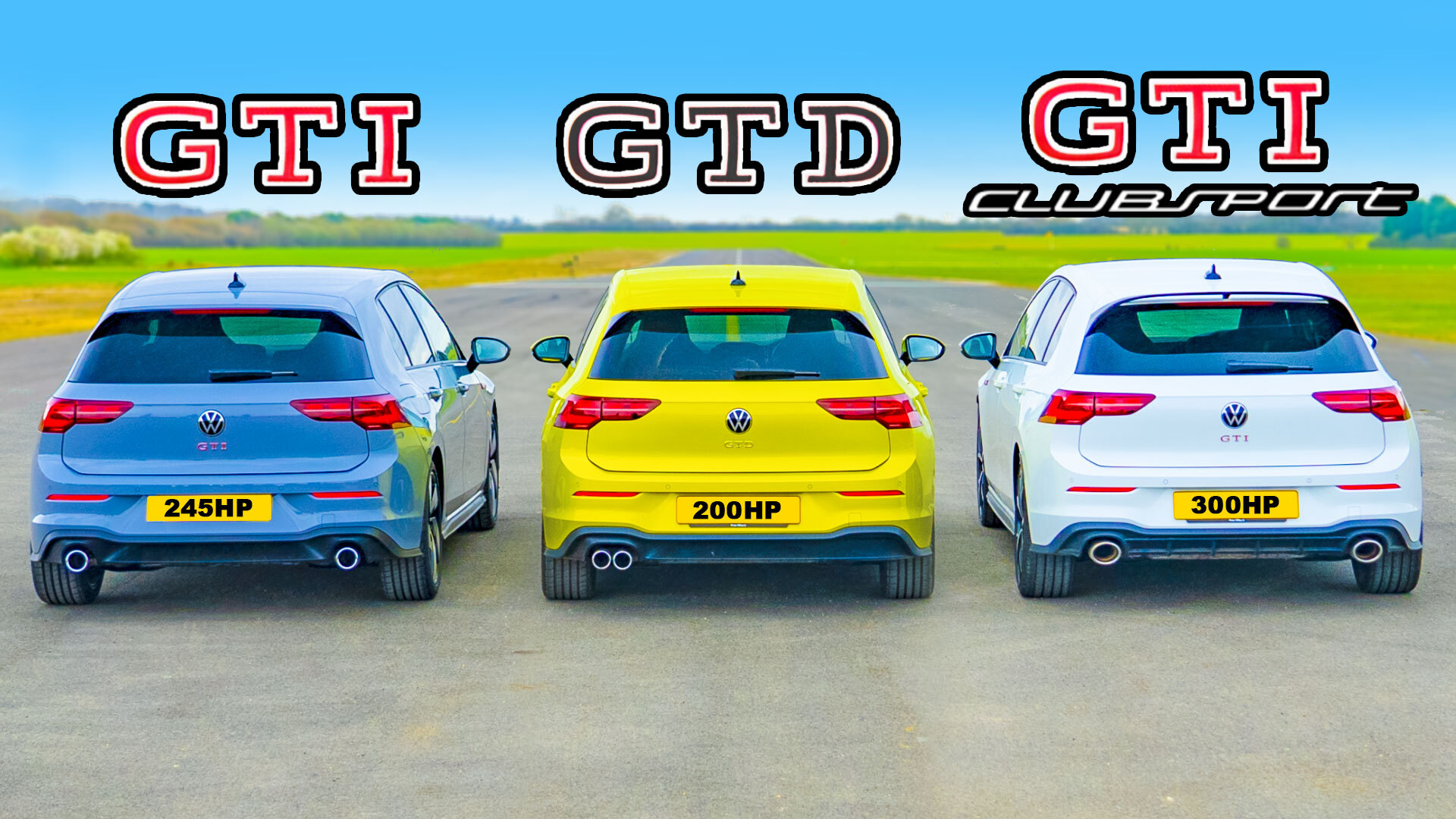 Drag race: Volkswagen Golf GTI vs Golf GTD vs GTI Clubsport